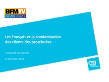 CSA : Les Français et la condamnation des clients des prostituées 