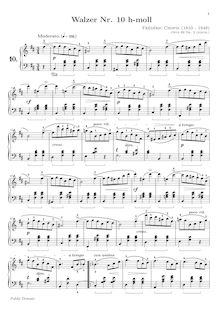 Partition No.2 en B minor, valses, Op.69, Chopin, Frédéric