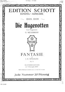 Partition violon et partition de piano, Fantaisie sur des motifs de l opéra  Les Huguenots , Op.31