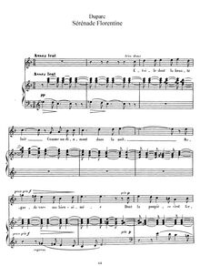 Partition complète (Original key: haut voix), Sérénade florentine
