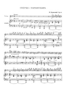 Partition Piano, Scherzo tarantelle, Wieniawski, Henri