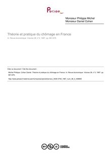 Théorie et pratique du chômage en France - article ; n°3 ; vol.38, pg 661-676