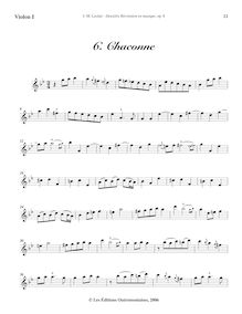 Partition violon 1, Deuxième récréation de musique, Suite for 2 flutes or violins and basso continuo par Jean-Marie Leclair