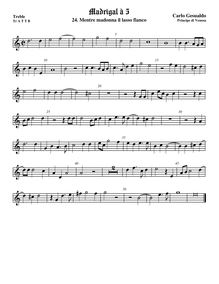 Partition viole de gambe aigue, madrigaux, Book 1, Gesualdo, Carlo