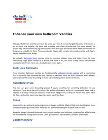 Enhance your own bathroom Vanities