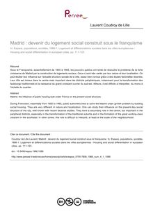 Madrid : devenir du logement social construit sous le franquisme - article ; n°1 ; vol.4, pg 111-123