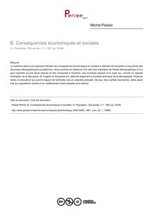 B. Conséquences économiques et sociales - article ; n°1 ; vol.22, pg 59-68