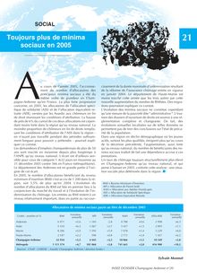 Bilan économique 2005 - Social : toujours plus de minima sociaux en 2005