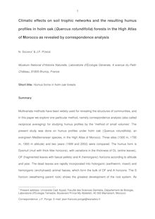 Climatic effects on soil trophic networks and the resulting humus profiles in holm oak (Quercus rotundifolia) forests in the High Atlas of Morocco as revealed by correspondence analysis