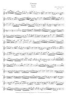 Partition flûte 2, clavecin Concerto No.6, F major, Bach, Johann Sebastian