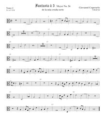 Partition ténor viole de gambe 3, alto clef, Fantasia pour 5 violes de gambe, RC 49