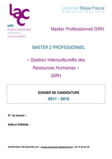 Master Professionnel GIRH