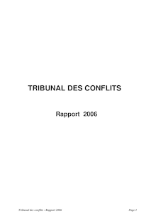 Tribunal des conflits : rapport 2006