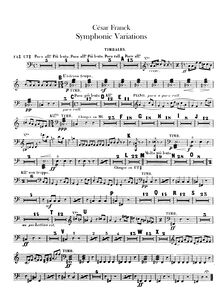 Partition timbales, Variations Symphoniques pour piano et orchestre