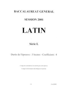 Latin 2001 Littéraire Baccalauréat général