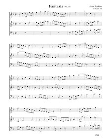 Partition complète, 21 fantaisies pour aigu, aigu, basse violes de gambe par John Jenkins