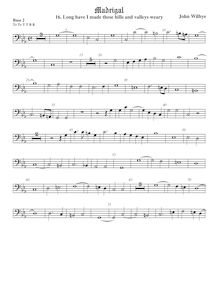 Partition viole de basse 2, madrigaux - Set 2, Wilbye, John par John Wilbye