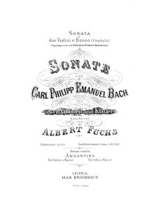 Partition de piano, Trio Sonata en G major, Wq.157 (H 583)