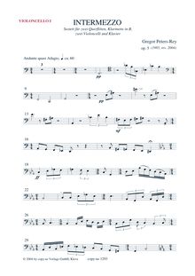 Partition violoncelle 1, Intermezzo, Peters-Rey, Gregor