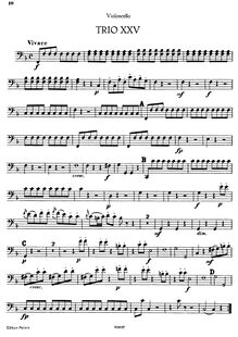 Partition de violoncelle, 3 Piano Trios, Various:F majorD majorB♭ major