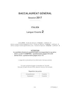 BAC ES-L-S 2017 LIBAN SUJET LV2 ITALIEN