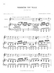 Partition Aria: Where er you walk (ténor), Semele, Handel, George Frideric