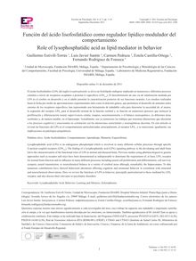 FUNCIÓN DEL ÁCIDO LISOFOSFATÍDICO COMO REGULADOR LIPÍDICO MODULADOR DEL COMPORTAMIENTO (Role of lysophosphatidic acid as lipid mediator in behavior)