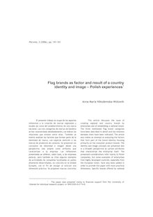 Flag brands as factor and results of a country identity and image: Polish experiences