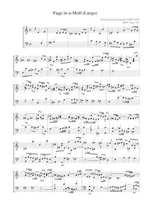 Partition complète, Fugue en A minor, BWV Anh.103, Keybaord, Bach, Johann Sebastian