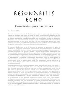 caractéristiques narratives - Resonabilis Echo