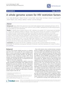 A whole genome screen for HIV restriction factors