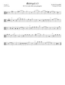 Partition viole de gambe aigue 2, alto clef, Madrigali A Cinque Voci. Quatro Libro par Carlo Gesualdo