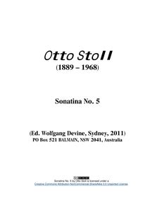 Partition complète, Sonatina No.5, F? minor, Stoll, Otto