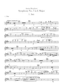 Partition hautbois 1, 2, Symphony No. 7 en E major, Bruckner, Anton