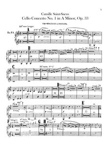 Partition trompette 1/2 (en F), violoncelle Concerto No.1, A Minor