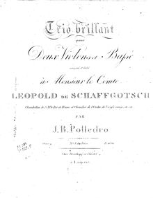 Partition violon 1, corde Trio No.3, Op.9, A major, Polledro, Giovanni Battista