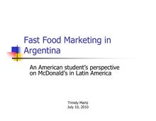 Fast Food Marketing in Argentina