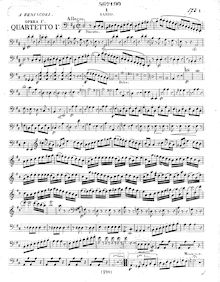 Partition violoncelle, 3 corde quatuors, Op.1, Trois grands quatuors concertants pour deux violons, alto et basse