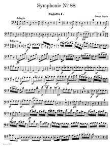 Partition basson 1, Symphony No.88 en G major, Sinfonia No.88, Haydn, Joseph