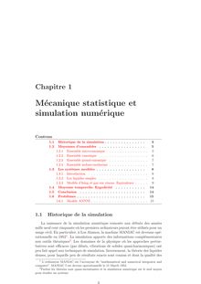 Mécanique statistique et simulation numérique