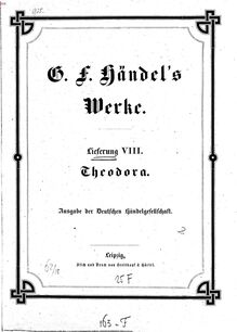 Partition complète, Theodora, Handel, George Frideric