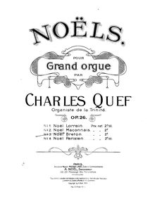 Partition , Noël Breton, 4 Noëls, Op.26, Noëls pour grand orgue, op.26