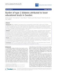Burden of type 2 diabetes attributed to lower educational levels in Sweden