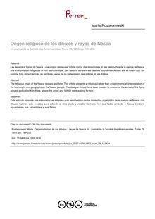 Origen religioso de los dibujos y rayas de Nasca - article ; n°1 ; vol.79, pg 189-202