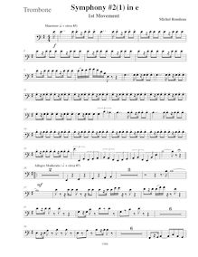 Partition Trombone 1, Symphony No.2, E minor, Rondeau, Michel