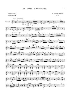 Partition Arrangement pour violon et Piano, Jota Aragonese, Op.64