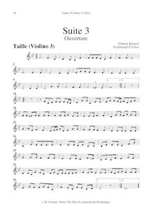 Partition  3 en B-flat major - alternate parties(violons III pour altos I, Octave violon/Violotta pour altos II, Cembalo/ Organo), Le Journal Du Printemps