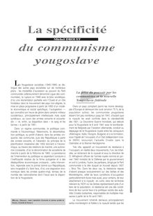 La spécificité du communisme yougoslave - article ; n°1 ; vol.71, pg 71-81