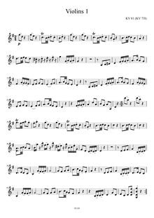 Partition violons I , partie, Symphony No.44, D major, Mozart, Wolfgang Amadeus
