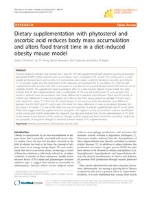 Dietary supplementation with phytosterol and ascorbic acid reduces body mass accumulation and alters food transit time in a diet-induced obesity mouse model